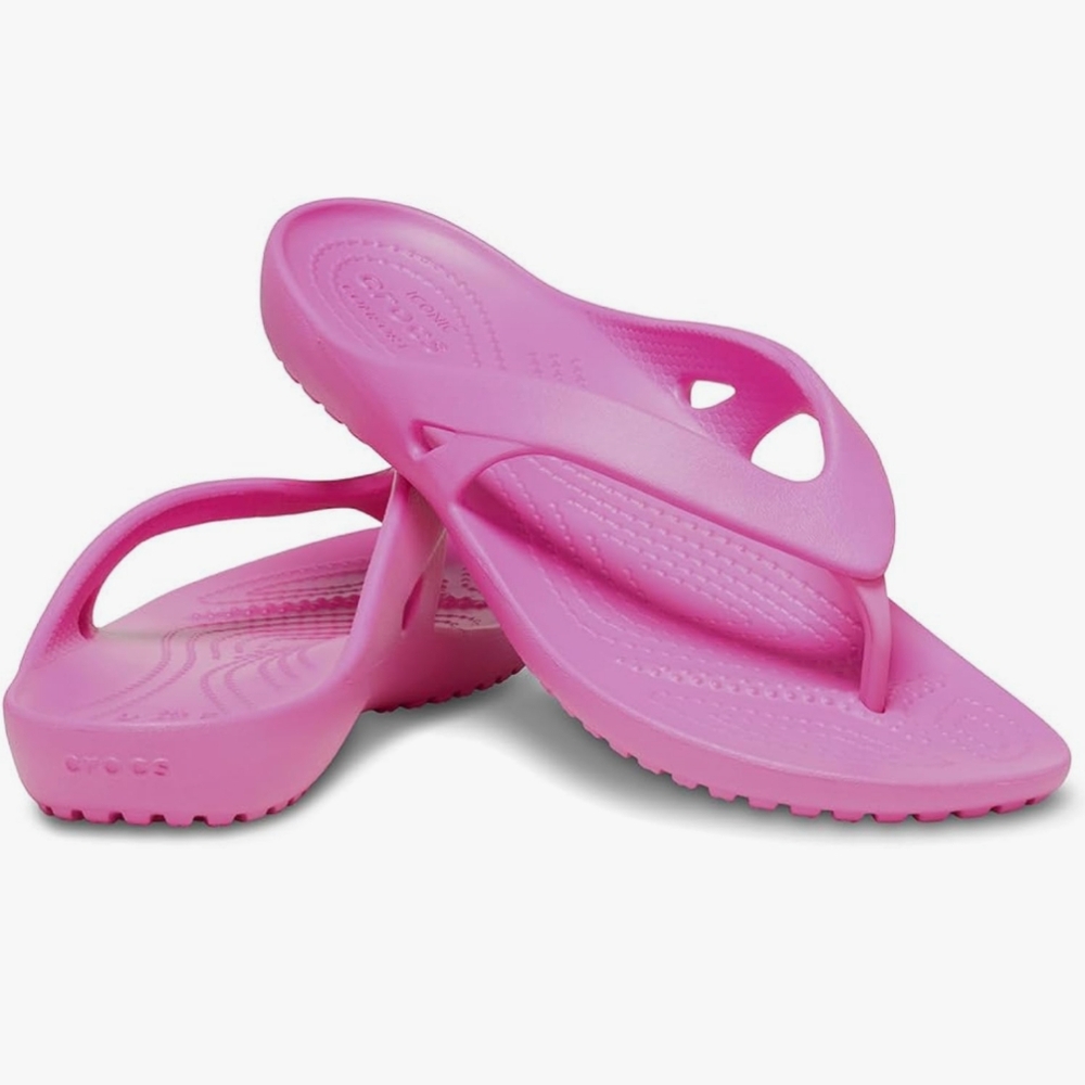 💥Unisex CROCS Kadees Hot Pink Flip Flops: Ladies Sz13/Or Mens Sz 11